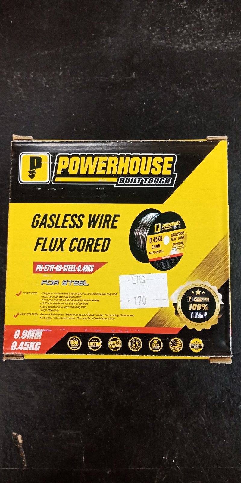 Gasless wire flux cored 0.9mm 0.45kg