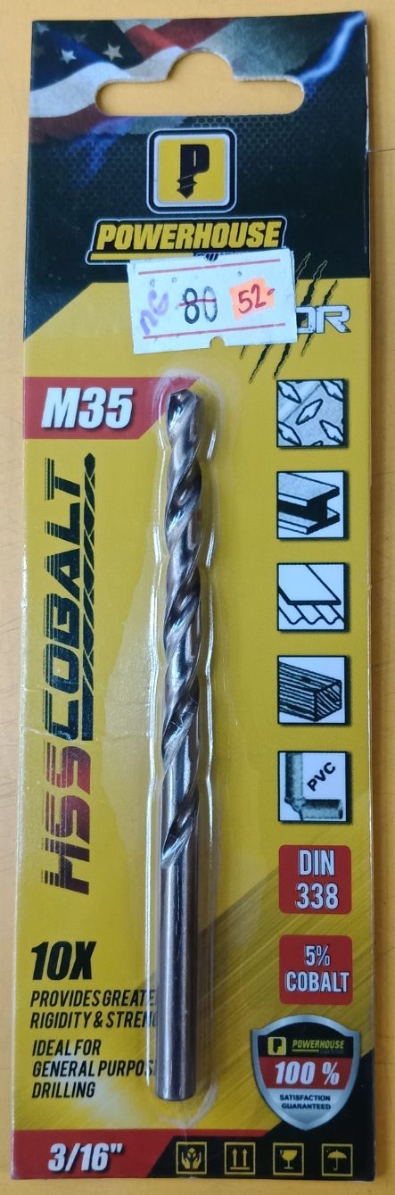 HSS Cobalt Drill Bit 3/16